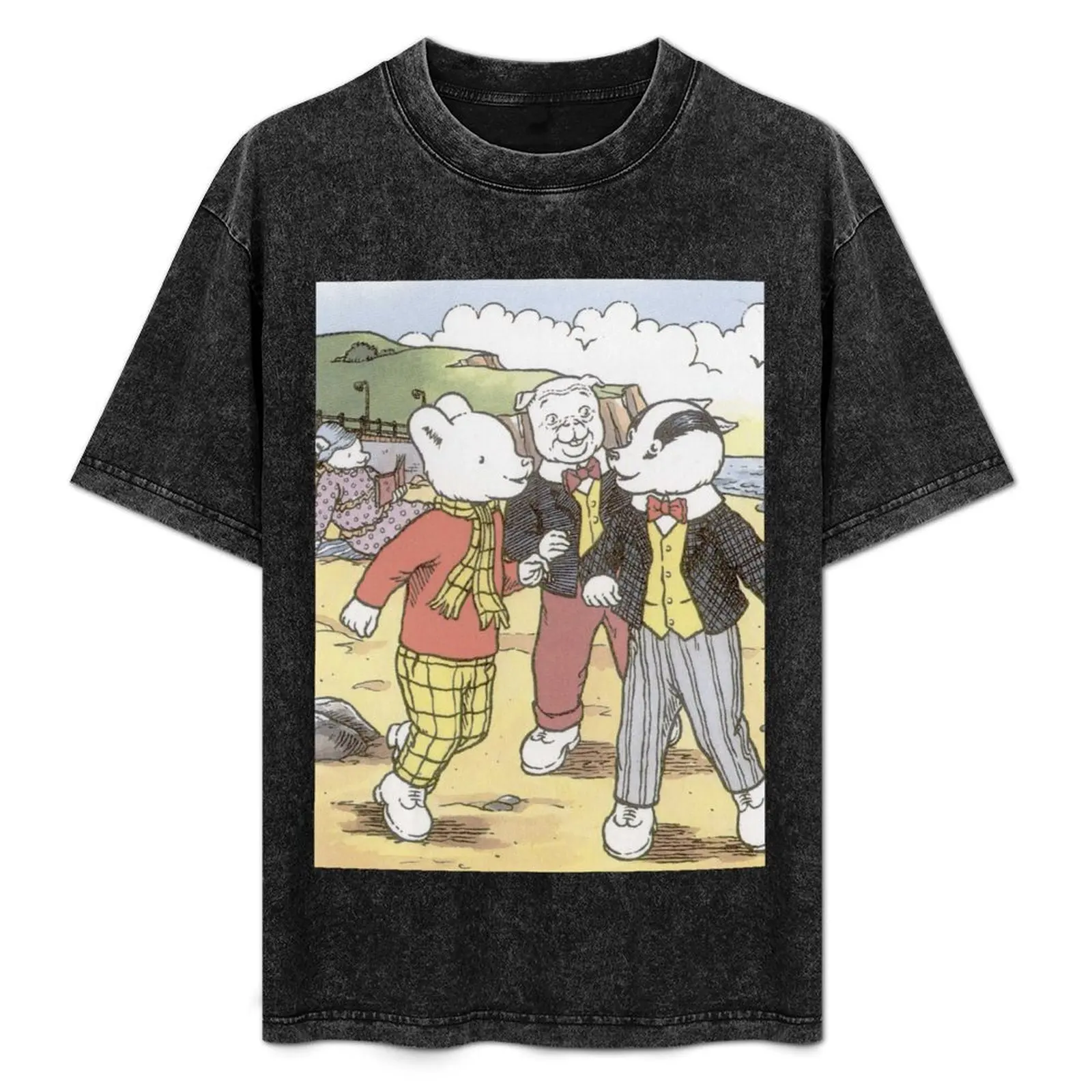 Camiseta Rupert Bear, Bill Badger e Algy Pug, camiseta básica grande e alta