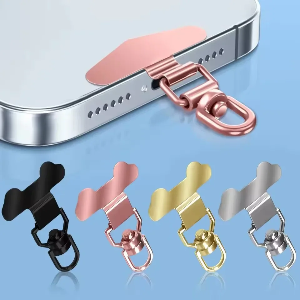 Upgrated 360 Rotatable Stainless Steel Phone Tether Tab Mini Portable Cellphone Lanyard Patch Metal Gasket Hanging Cord Clips view 4