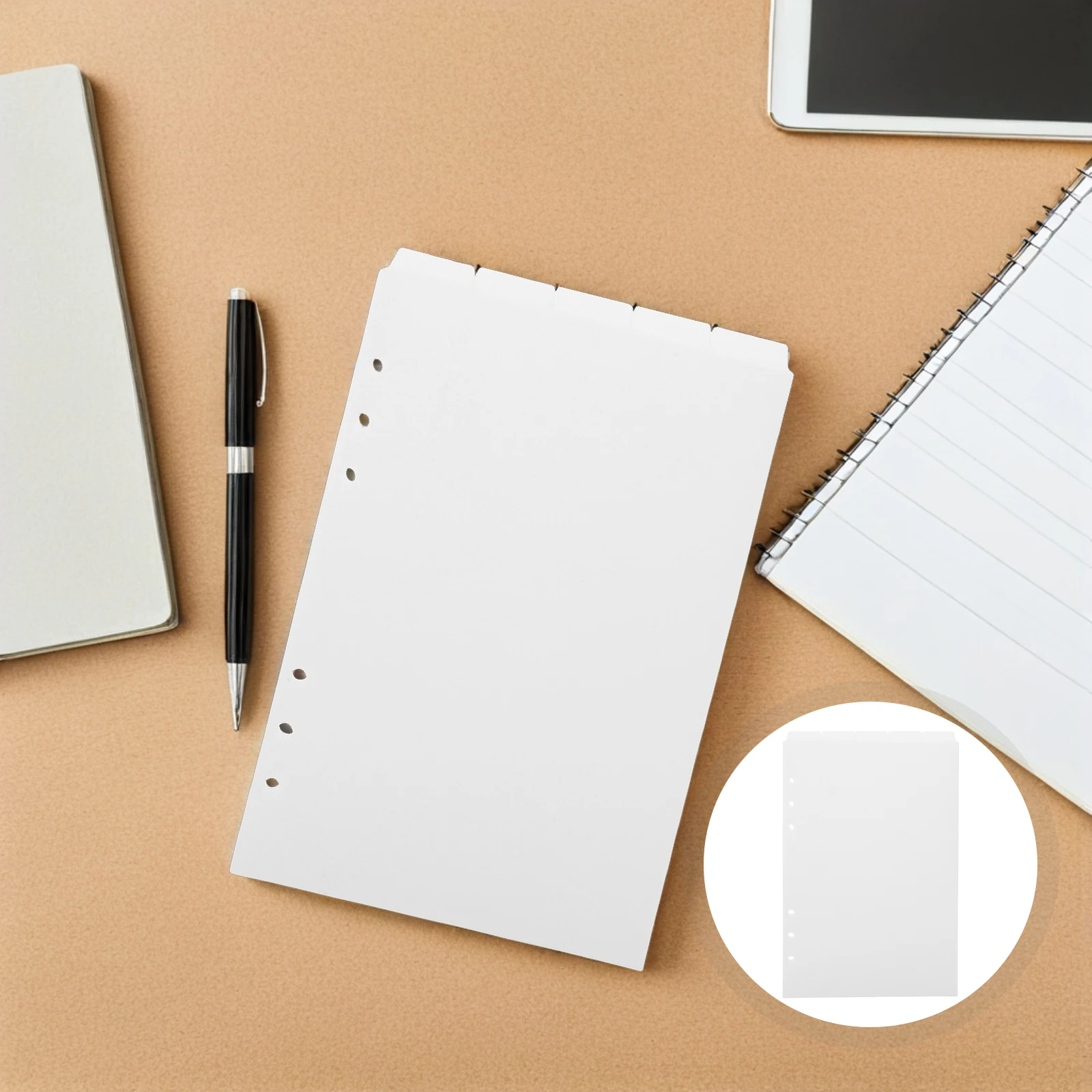

25pcs A5 Binder With Tabs Pp Plastic Loose Leaf Notebook Inserts For Office Organization Removable Index