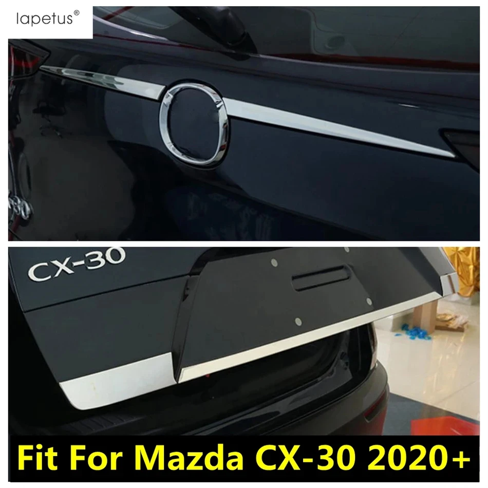 

Car Rear Trunk Tail Gate Door Strip Decoration Protection Cover Trim For Mazda CX-30 2020 - 2024 Stainless Exterior Accessories