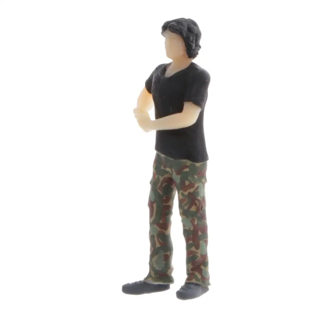 1/64 Hars Uniform Man Beeldje Figuur, Schaal Action Figure Model voor Diorama's DIY Omgebouwd Voertuig Scène