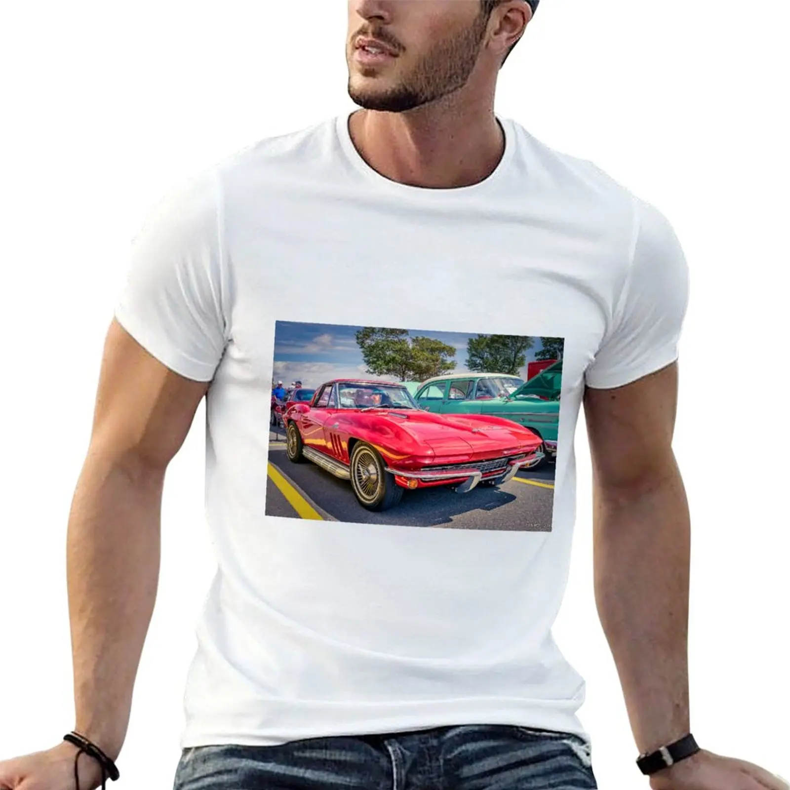 1966 Corvette Sting Ray C2 convertible T-Shirt Sporty Breathable Short Sleeve T-Shirt