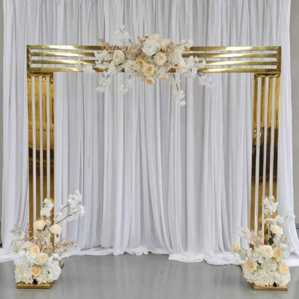 Backdrop Four-row Square Screen Frame Wedding Arch Iron Props Flower Door Stand Geometry Shelf