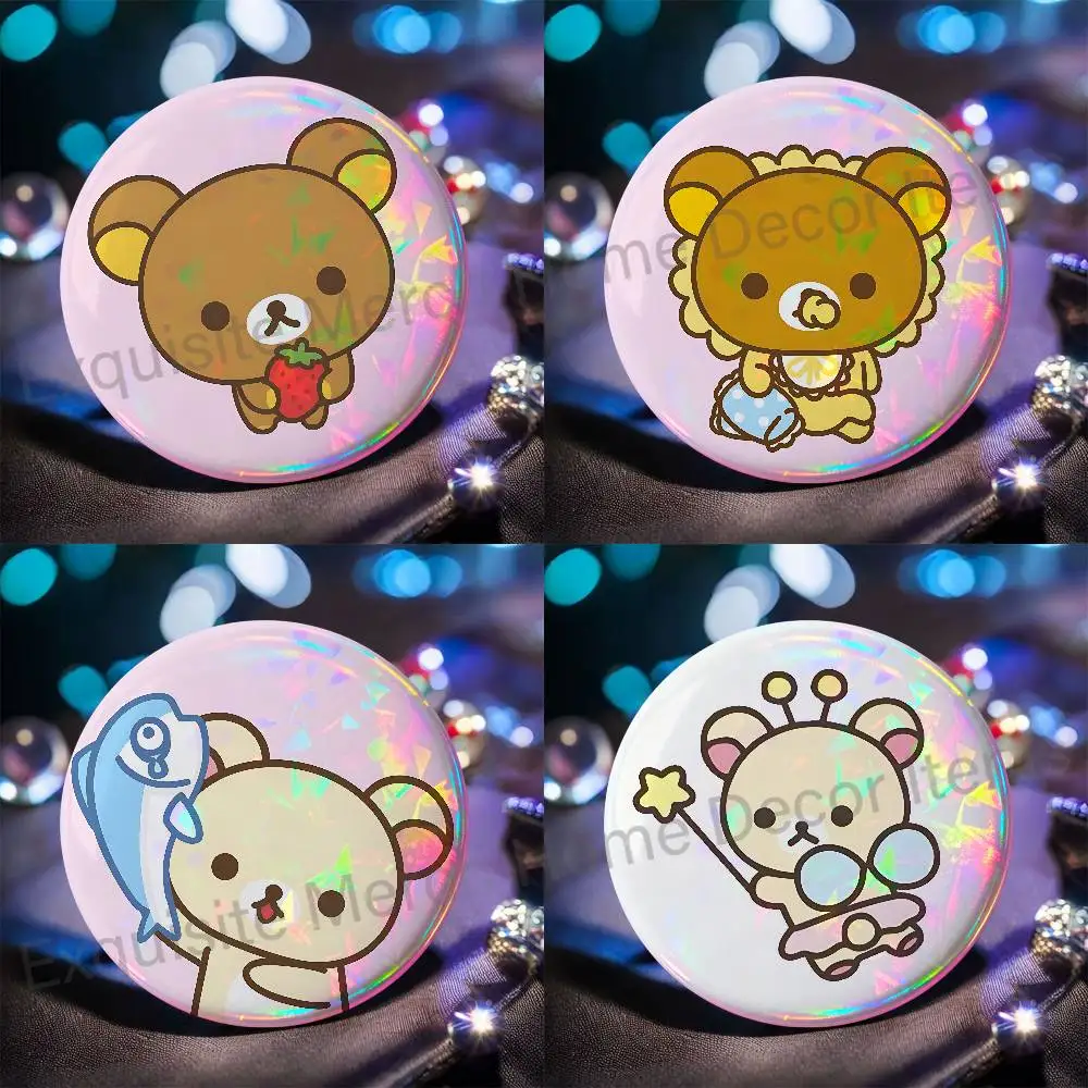 R-Rilakkumas-S Cute Bear Artist Alley Fan-made Merch Custom Badges 75mm 44mm 25mm 32mm 58mm Collect Gifts Large