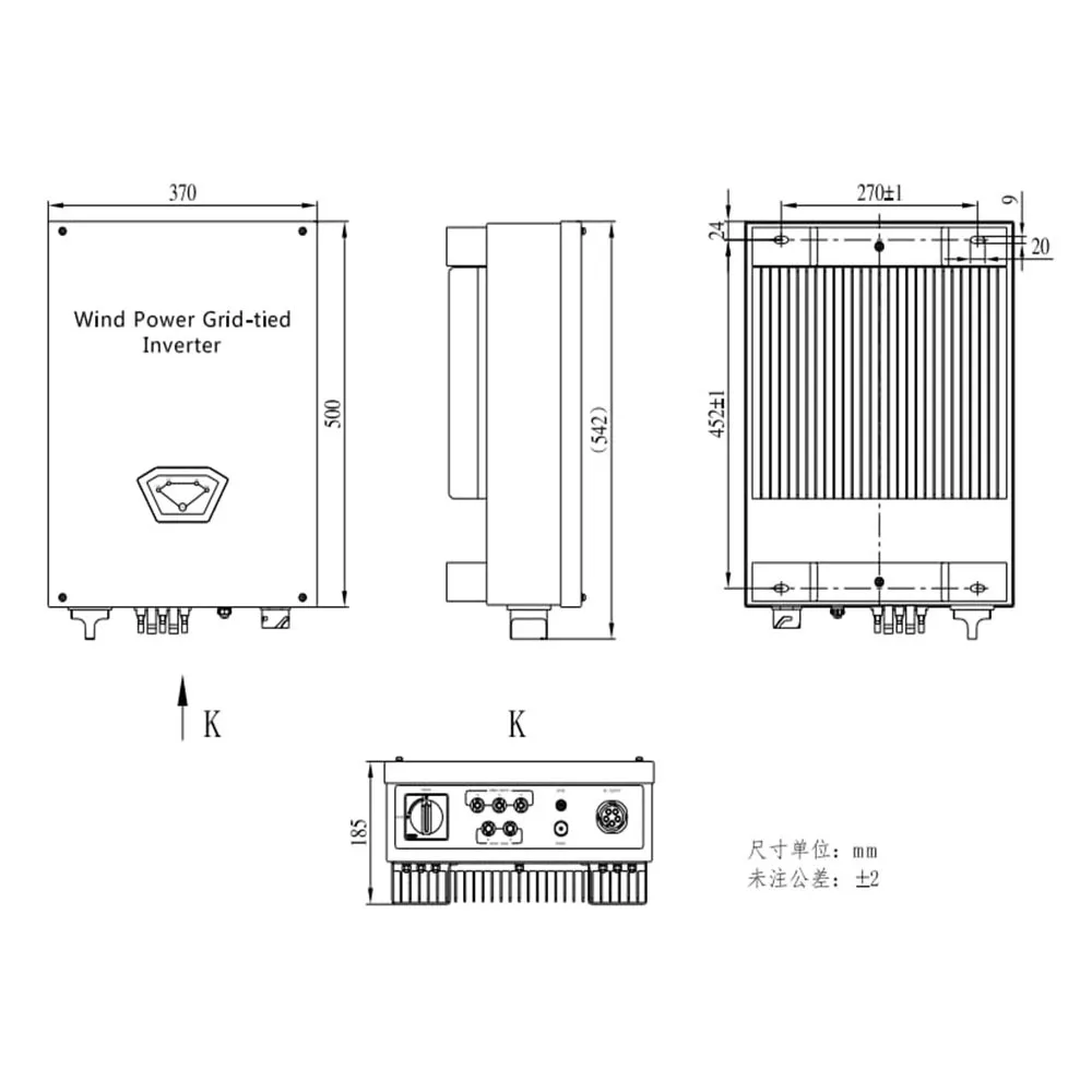 Wind Power Grid Tie Inverter 10KW-30KW Pure Sine Wave MPPT with Limiter WiFi for 3 Phase 400V Wind Turbine Generator 220V 380V