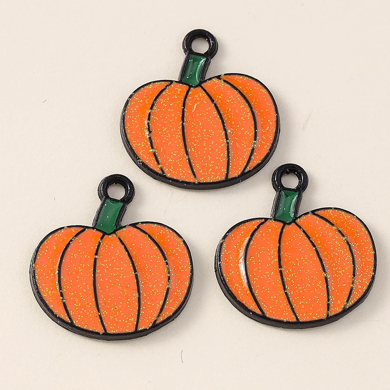 Leslie 10 stks Halloween Charms Leuke Griezelige Pompoen Charms Hanger voor Halloween Sieraden Maken Kettingen Oorbellen Armbanden DIY
