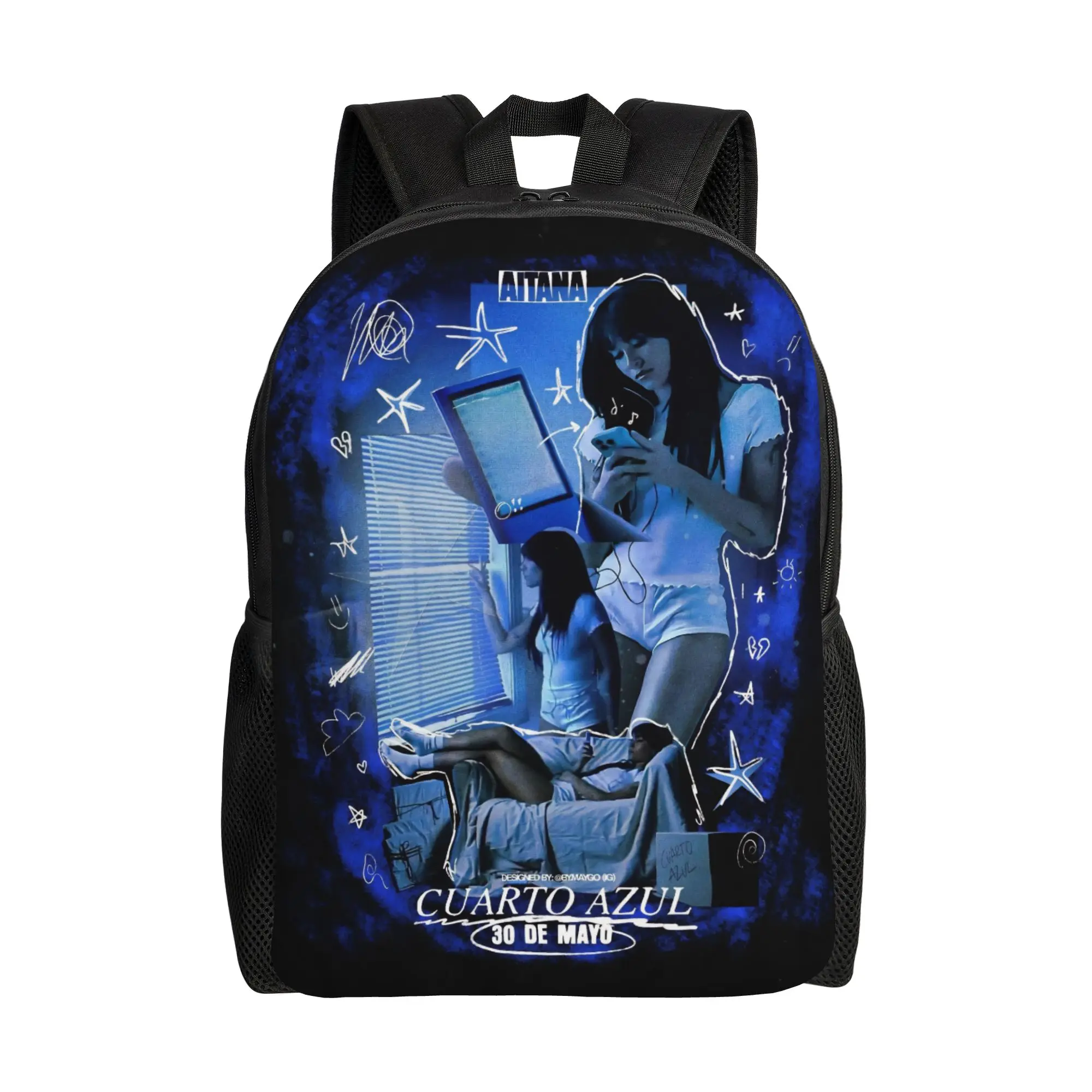 

Singer Aitana Cuarto Azul Tour Fashion Backpack Sports Student Work Daypack for Men Women Laptop Shoulder Bag