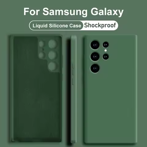 Luxury Liquid Silicone Case For Samsung Galaxy S23 S22 S20 S21 Ultra FE S10 Plus A53 A52 A32 A33 A21S A31 A12 A73 Accessories