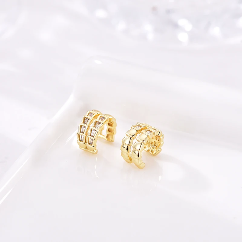 Neue Doppel Hoops Exquisite Geometrische Gefälschte Keine Durchbohrten Clip Ohrringe Für Frauen Zirkonia Ohr Clips Elegante Ohr Manschette Ohrringe Schmuck – Detail 5