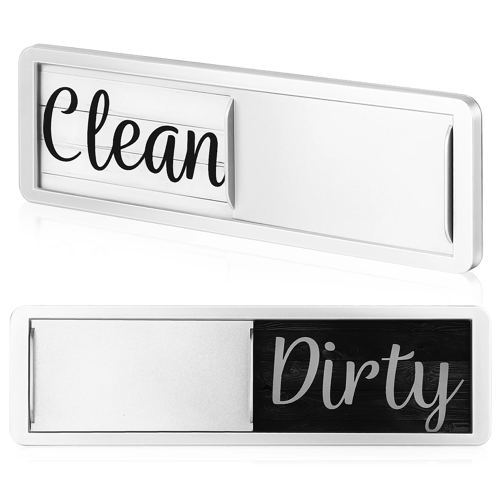 

1 Pack Acrylic ABS Magnetic Dishwasher Clean Dirty Sign Silver Grain Indicator Easy Install Metal Kitchen ganization