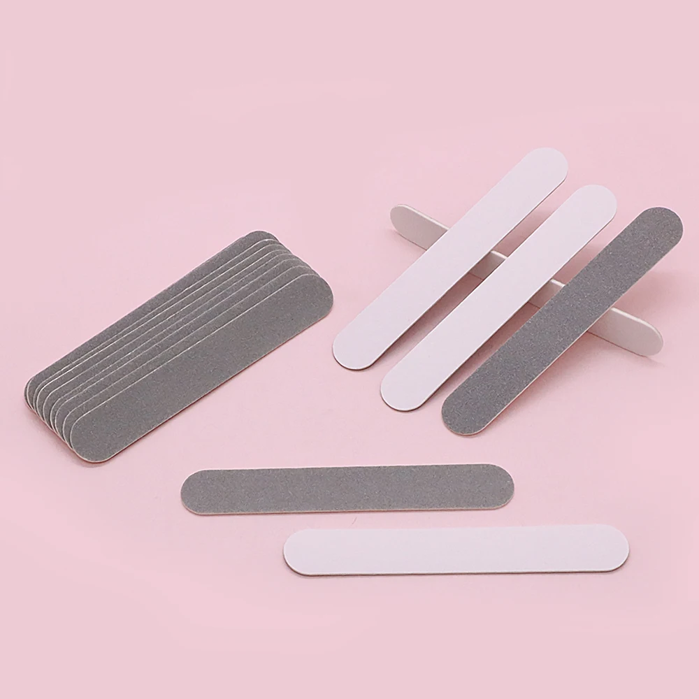 12Pcs Mini Nail File Double‑Sided Ultra Thin Disposable Nail Files Set Smooth Round Edge Wooden Manicure Tools Nail Accessories
