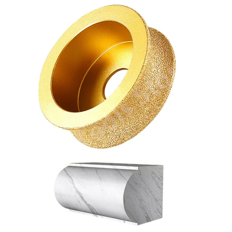 Imagem -02 - Diâmetro 75 mm Semicírculo Brasagem Roda Redonda Borda de Diamante Perfil Rebolo Semi-circular Borda Vidro Cerâmica Moagem 1pc