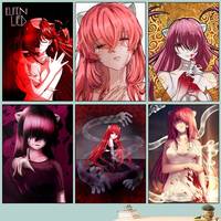 1pc Hot Anime E-Elfen Lied Poster Self-adhesive Art Waterproof Paper Sticker Coffee House Bar Room Wall Decor