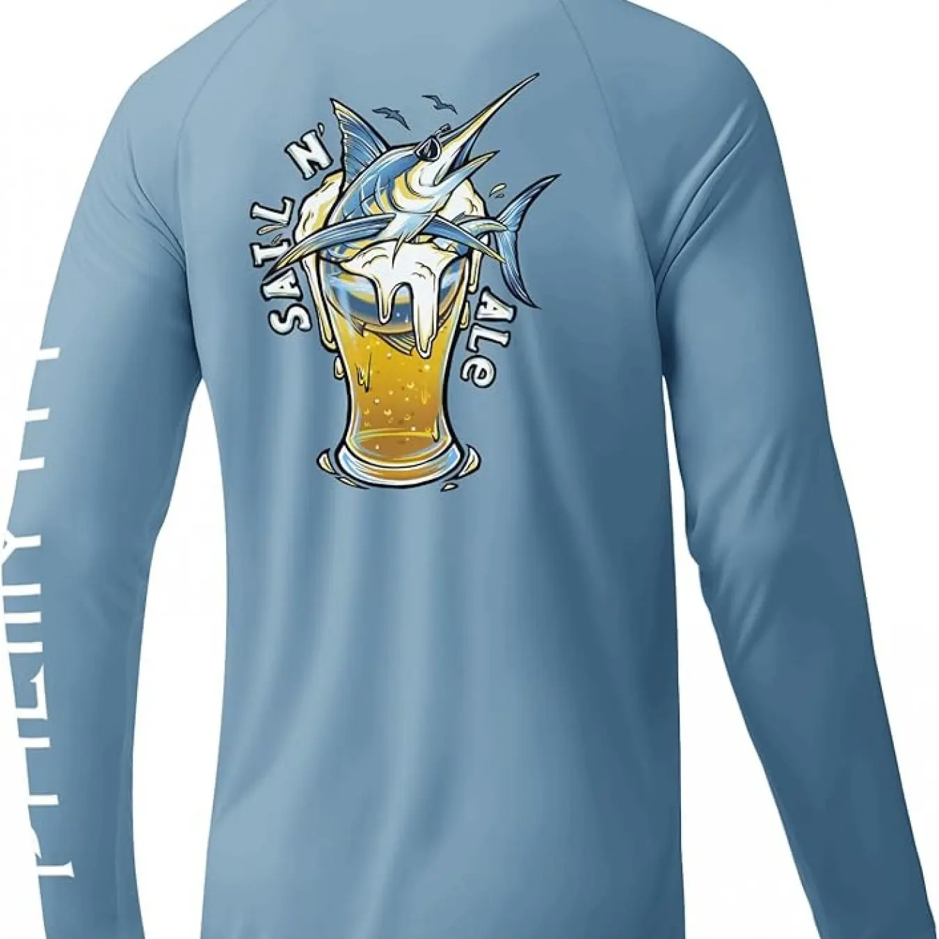 2026 Men' Fishing Shirt - Long Sleeve Shield Rash Tee Wide Brim Round Neck Casual Outdoor Wear for Beach Casual and Fashionable