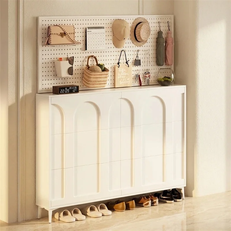 & Tilt Out Entryway Shoe Cabinet Wall Mounted Organizer Ultra Slim Multi Tier High Capacity Storage Rack For Home