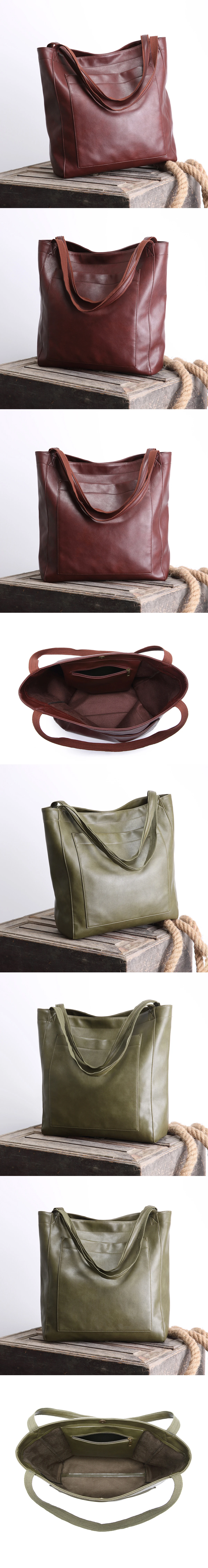 2025, große Kapazität Frauen Taschen Öl Wachs Leder Mode Geldbörse Schulter Taschen Mit Seitentaschen Mädchen Handtaschen Weibliche Totes – Detail 16