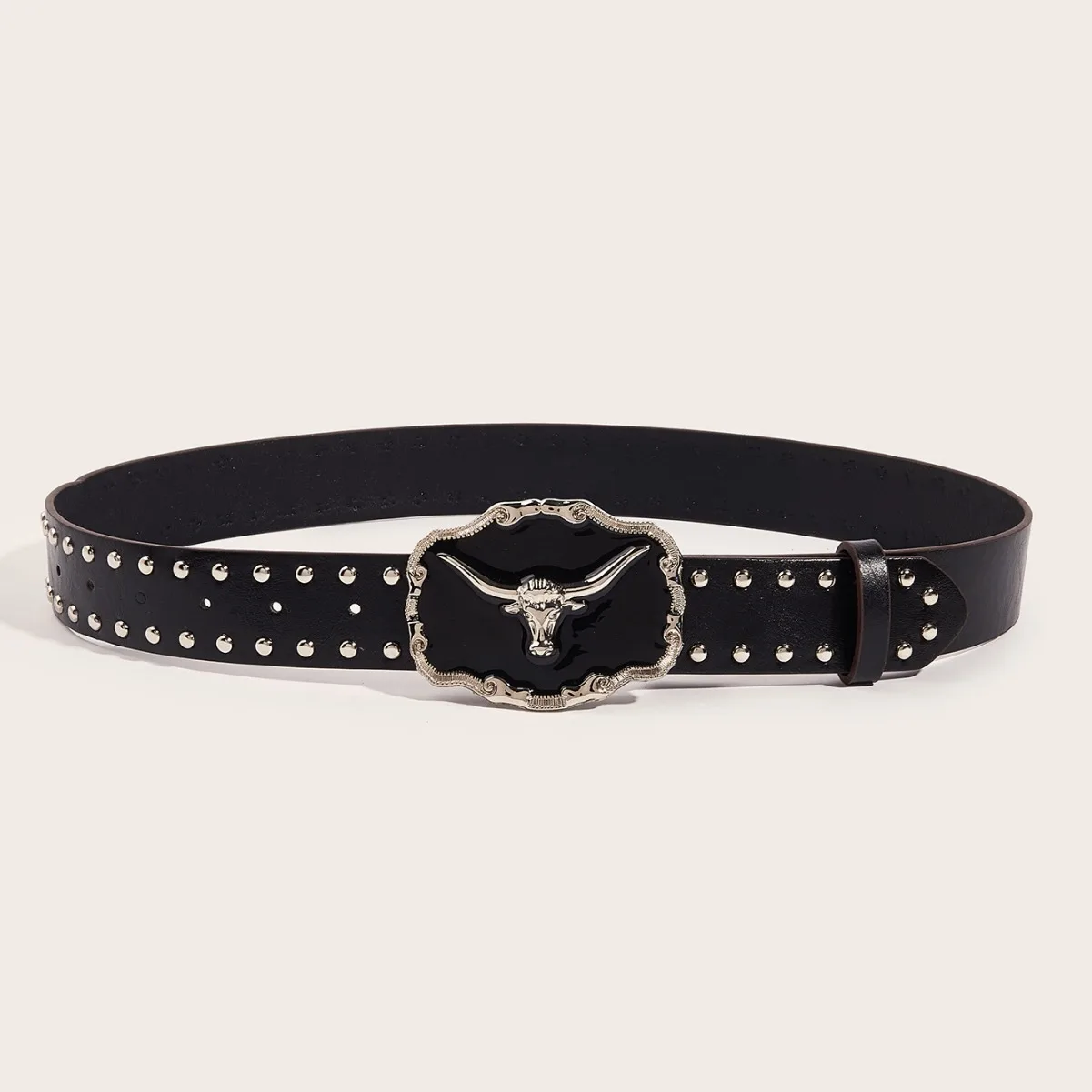 2024 Fashion vintage Punk Cowgirl Rivet Western Cowboy Cow Head Decorated Women's Belt Hip-hop Streets Jeans Y2k Men's Belt