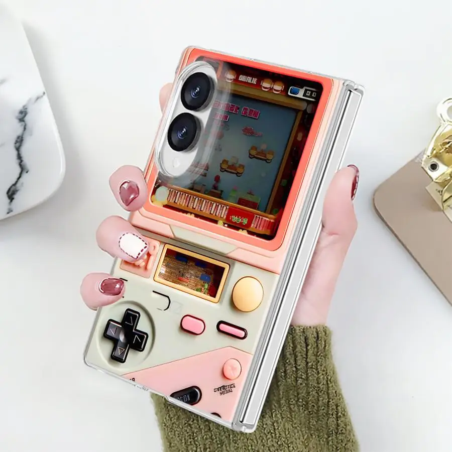 Retro Game Console Case for Samsung Galaxy Z Fold 8 PC Hard Luxury ZFold8 ZFold 8 Phone Funda