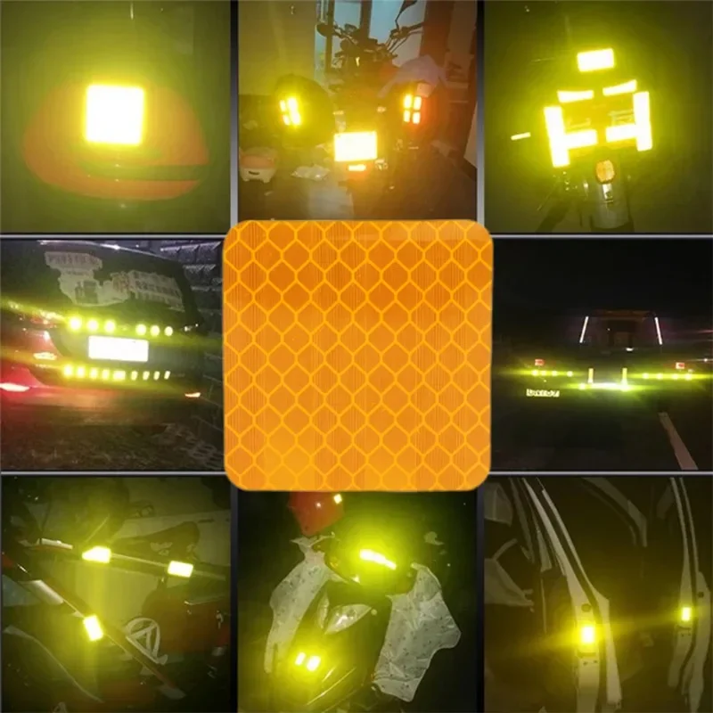 1-50PCS Safety Reflective Stickers Strip Waterproof High Visibility Warning Reflector Tape for Night Riding Walking Car Sticker