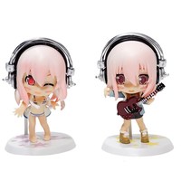 10CM Anime Figure Super Sonico Working Swimsuit Suit Chassis Q Version Model Dolls Gift Collect Boxed Ornament Toys Hobbies