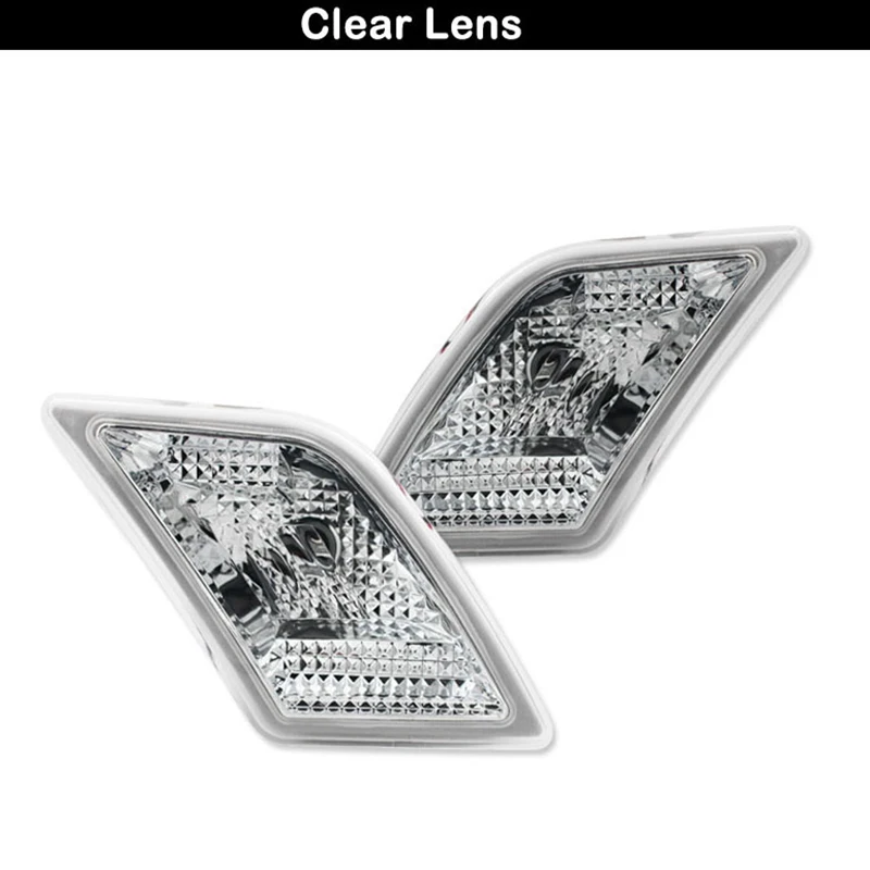 Gtinthebox 2pcs Clear Lens Front Sidemarker Light Housing Kit For 2008-2011 Mercedes Benz W204 C-Class C300 / C350 / C63 AMG