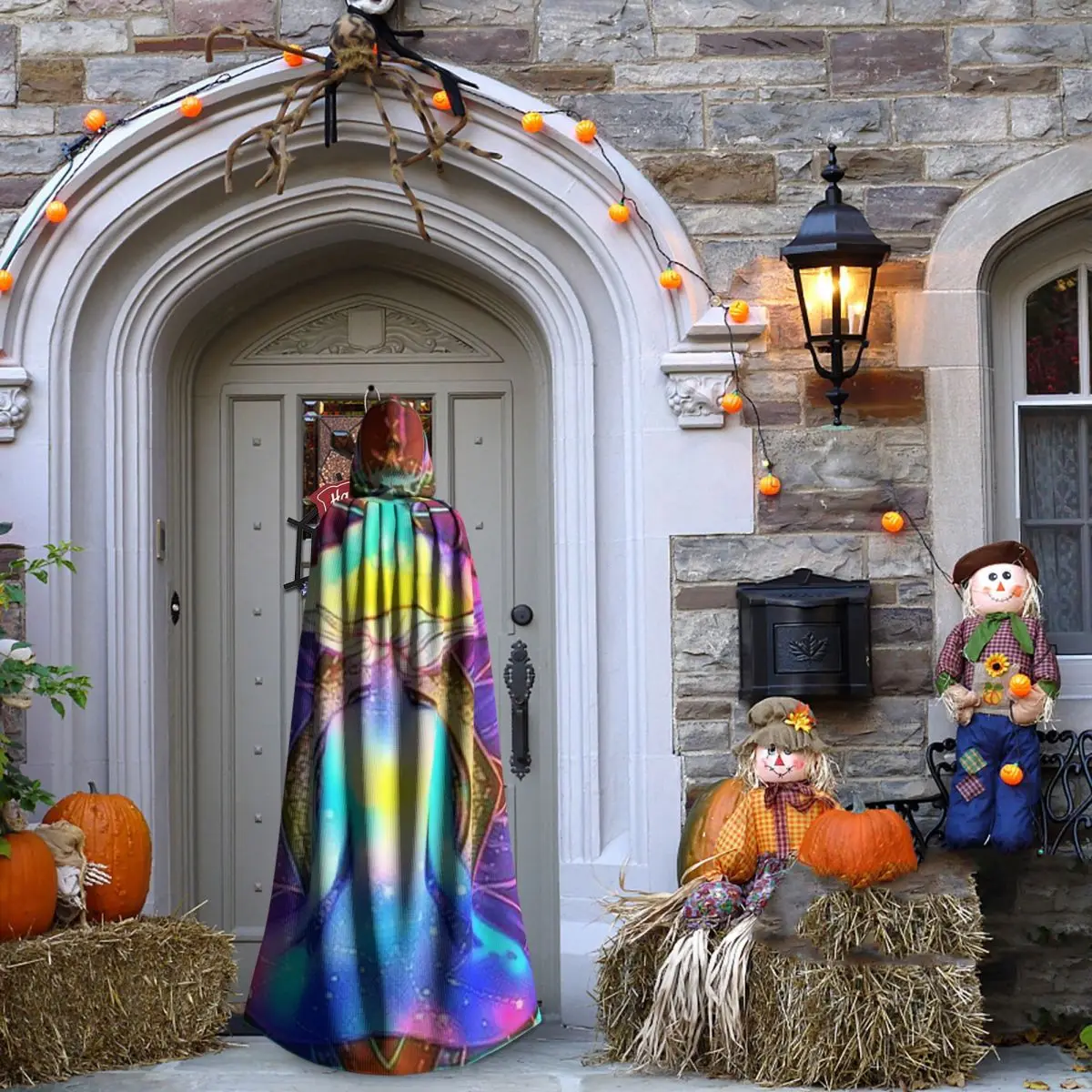 Иллюзионная Индия Мандала Психоделический Будда Гриб Дзен Длинный Плащ С Капюшоном Ведьма Средневековый Костюм Косплей Накидка Хэллоуин Вампир