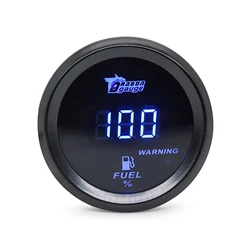 Universal 2inch 52MM 52MM Digital Display Car Fuel Level Gauge 240-33 Ohms Blue Led/Red Led 12V