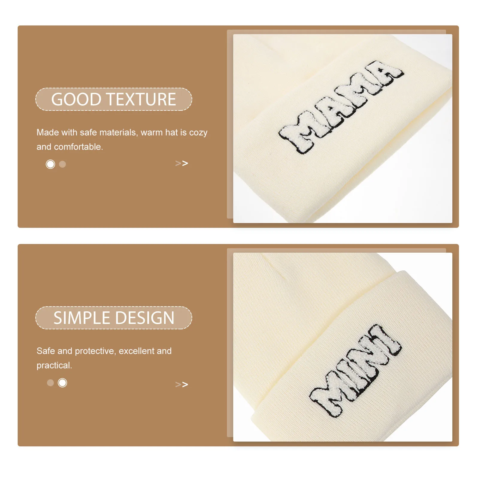 

2 pcs Warm For Winter Warm Hat For Women Women Kids Adult Winter Knit Hat Skin-Friendly Comfortable Outdoor Wear