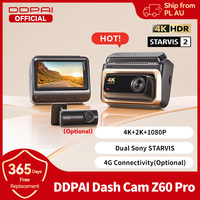 DDPAI Z60 Pro 4K Dash Cam Car DVR with SONY STARVIS2 678 Sensor 5GHz WiFi ADAS 4G GPS Support Front Rear Interior Camera