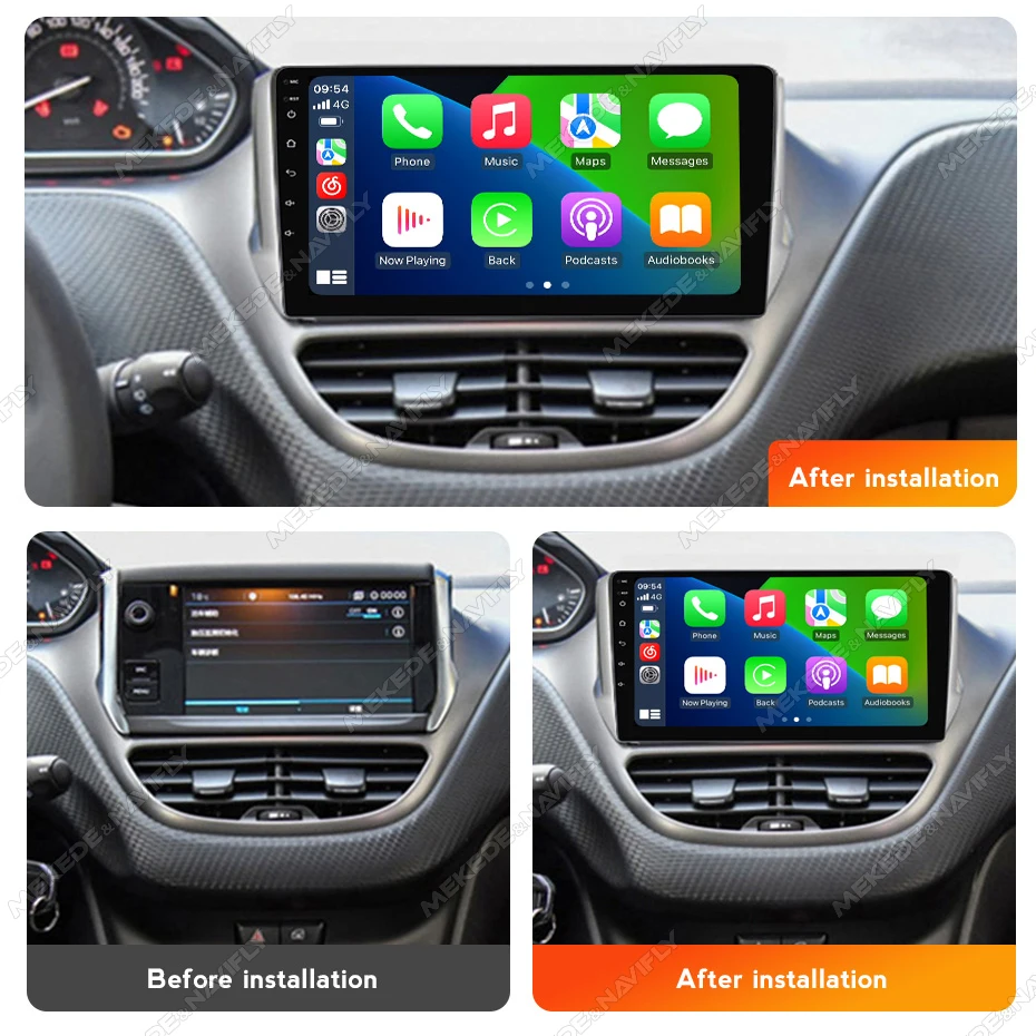 MEKEDE Android Screen Car Radio Multimedia Player For Peugeot 2008 208 Series 2012 - 2018 Wireless Carplay Auto BT Autoradio