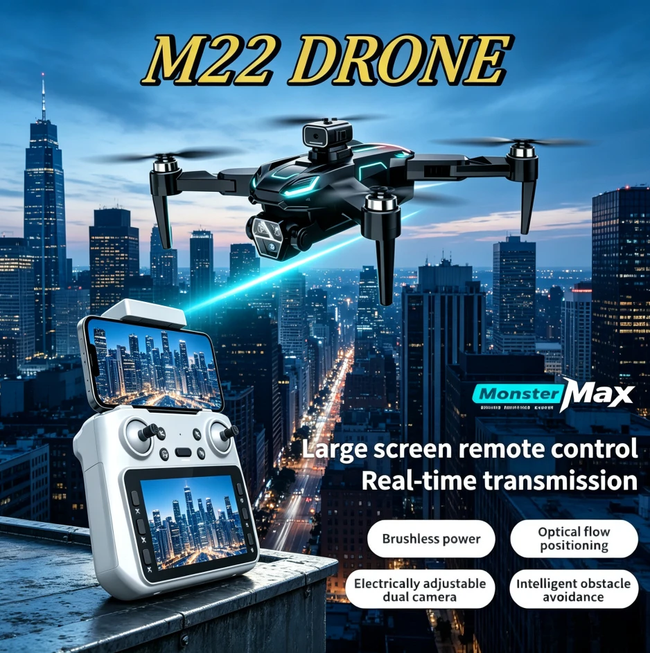 drone-pliable-gps-m22-original-8k-double-wifi-5g-ecran-fpv-controleur-moteur-sans-balais-flux-optique-longue-autonomie-quadricoptere-rc