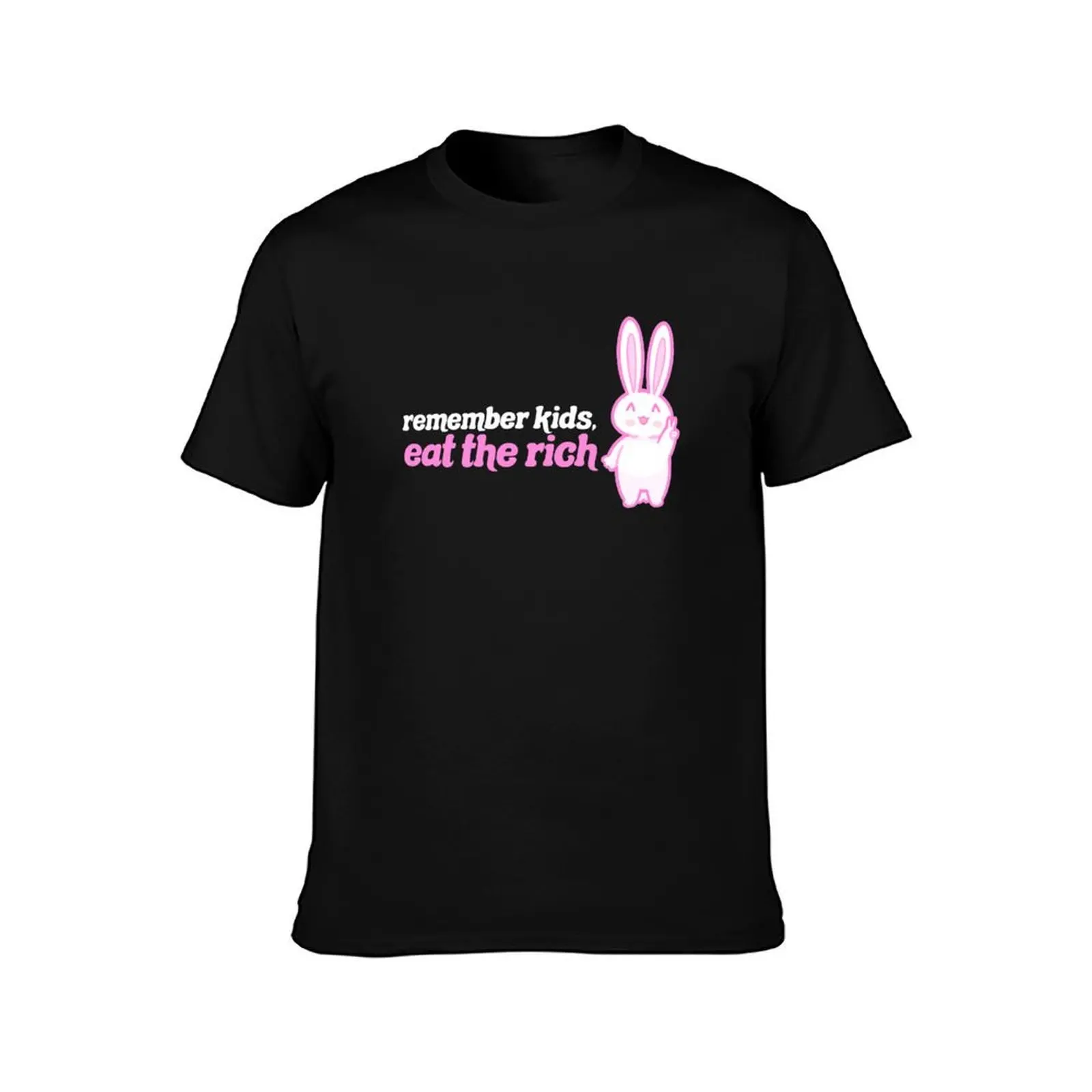 Remember Kids Eat The Rich T-Shirt, Summer Casual Cotton Tee, Oversized Streetwear Tops, Vintage Graphic Print, Unisex Men Women
