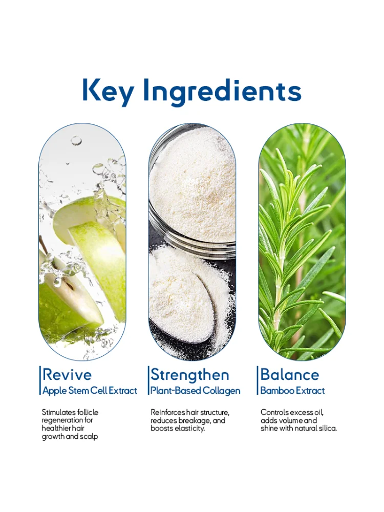 Estimulador poderoso de folículos: embalado com nutrientes de crescimento, amplifica a densidade, reduz a quebra, aumenta a bloqueios exuberantes