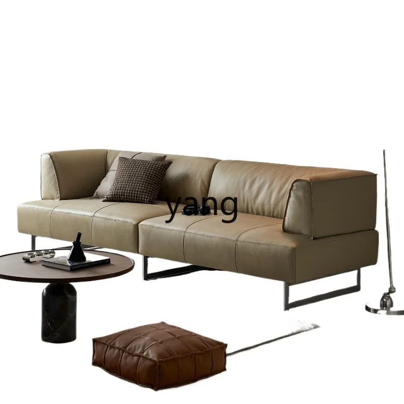 LTT full leather sofa first layer cowhide living room modern three-person minimalist small apartment