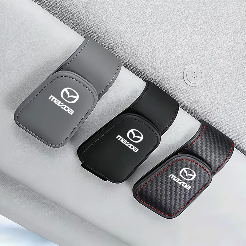 Car Interior Sun Visor Glasses Clip Storage Box Holder For Mazda 3 CX5 CX30 MX5 CX3 CX9 CX7 MX3 MX6 CX50 CX60 CX70 CX80 CX90 RX7