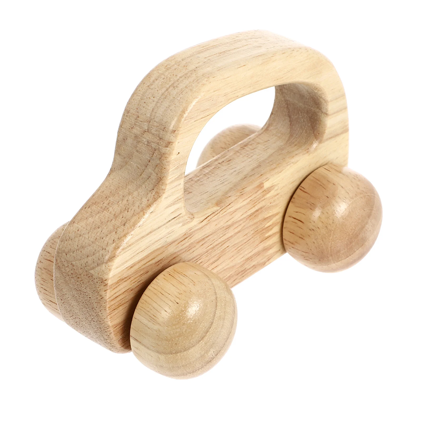Toddler Wooden Push Car Premium Rubber Wood Infant Vehicle Development Sensory Baby Grasping Car Baby Chewing Wooden Cars