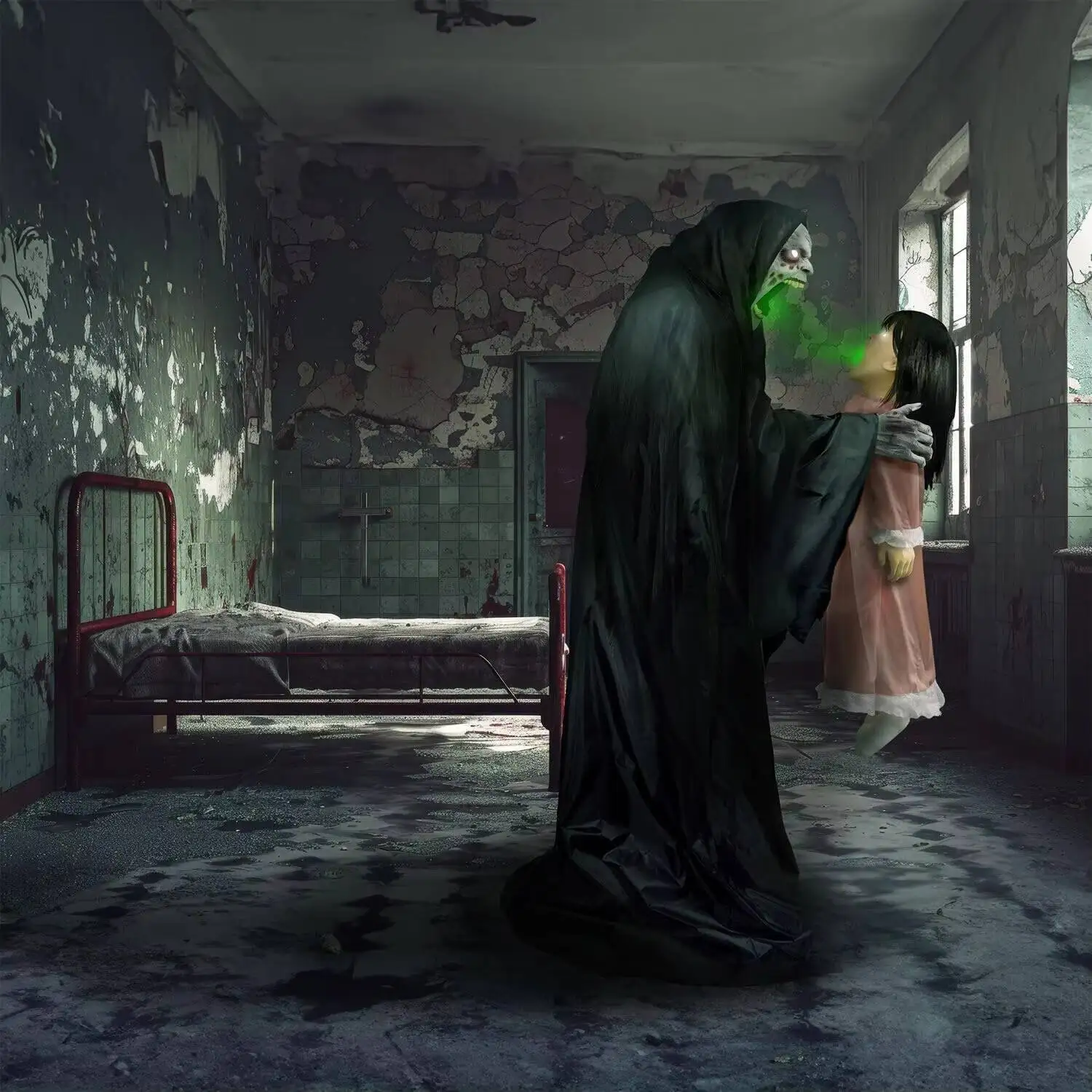 مسكون هيل مزرعة الروح مصاصة شيطان ريبر مع الطفل من تيكي، المنشط الحركي الحديث هالوين الرسوم المتحركة للداخلية الزاحفة