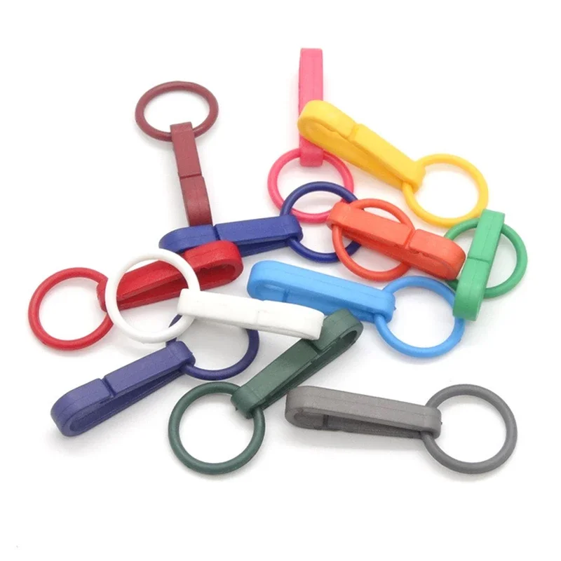 10/20pcs Colorful Keychain Plastic Buckles Snap Hook with O Ring for Backpack Curtains Blinds Cord Masks Lanyard Connectors Part