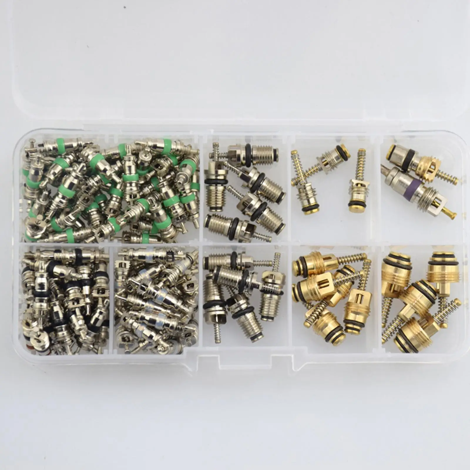Car Air Conditioner Valve Core Replacement Assortment 134A R12 Copper Rapid Seal Kit for Auto AC Repair