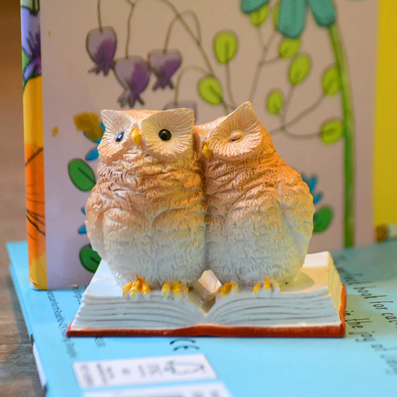 

Creative Owl Figurine Cute Desktop Decor Gift for Kids Home Office