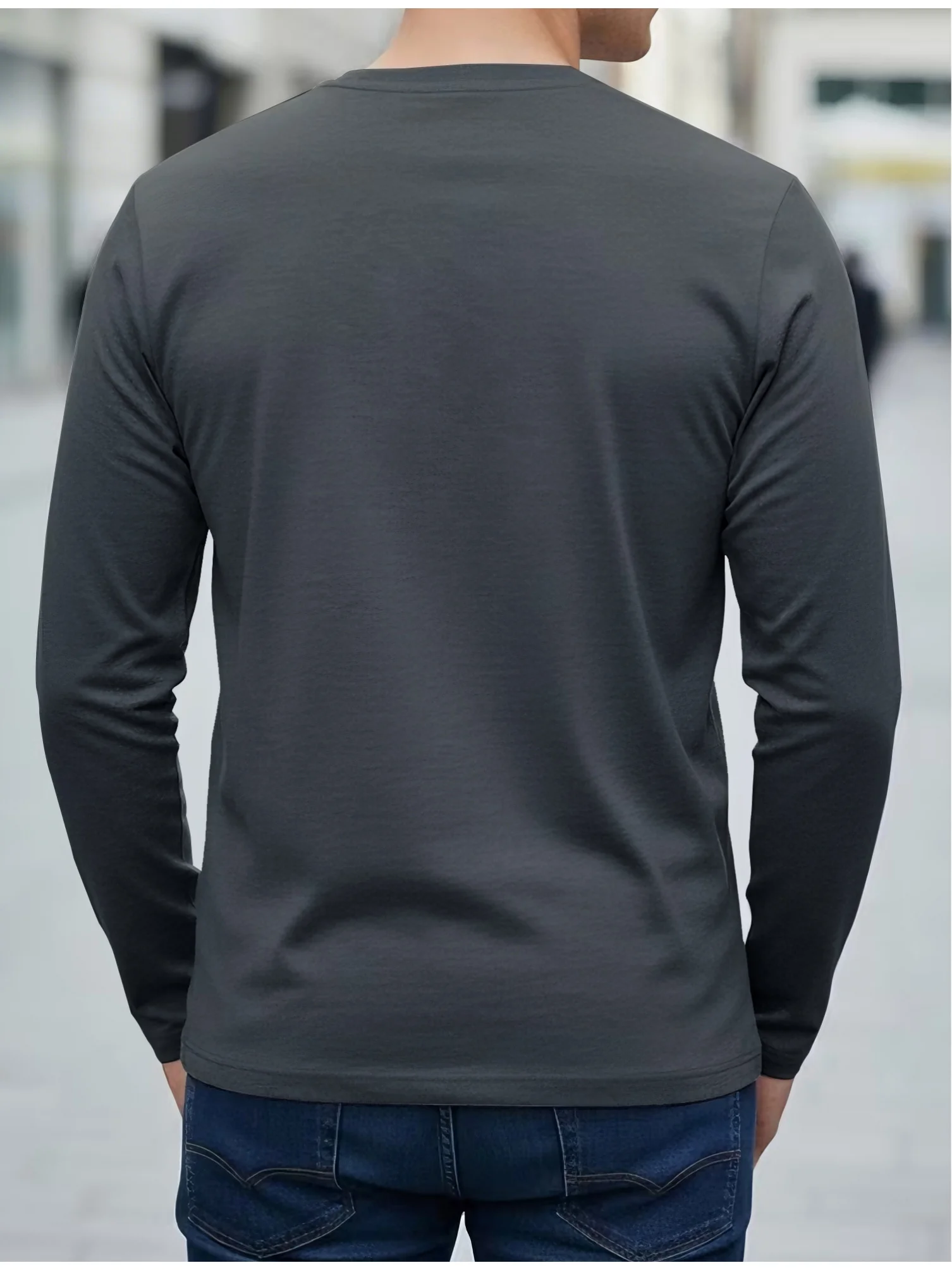 Image 5: T-shirt à manches longues pour hommes, 100% pur coton, col rond, motif d'explorateur, imprimé, décontracté, polyvalent