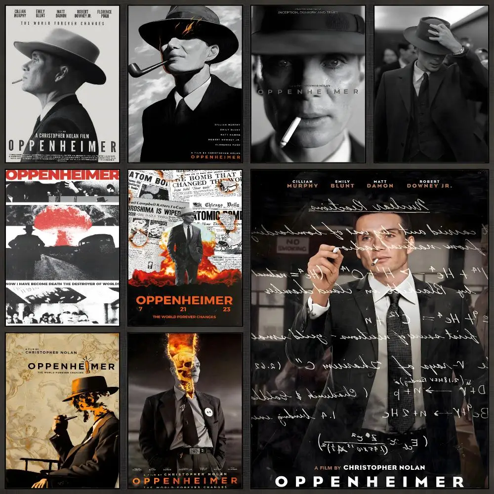 Film Oppenheimer Cillian Poster Peel And Stick Wall Art PP Waterproof HD Bedroom Living Room Home Decor Gift