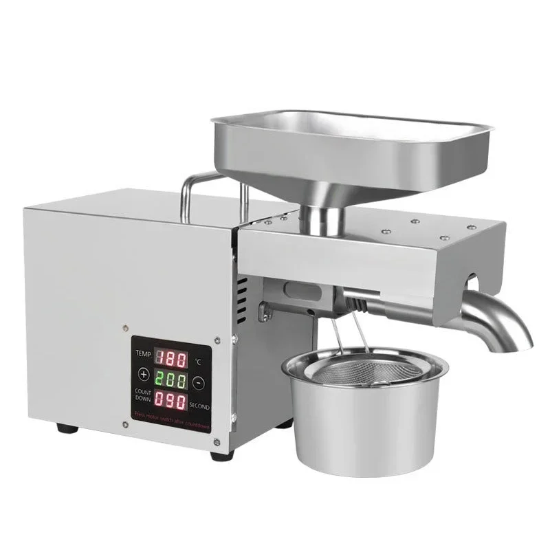 T6 1500W（max）Automatic Coconut Oil Press Machine househol peanut FLaxseed Oil Extractor Peanut Cold Hot Oil Press