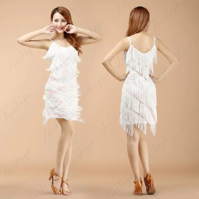 Krótki rękaw Wiosna Długi rękaw Jednolity kolor Biała Damska Sukienka do tańca latynoamerykańskiego z bawełny i koronki