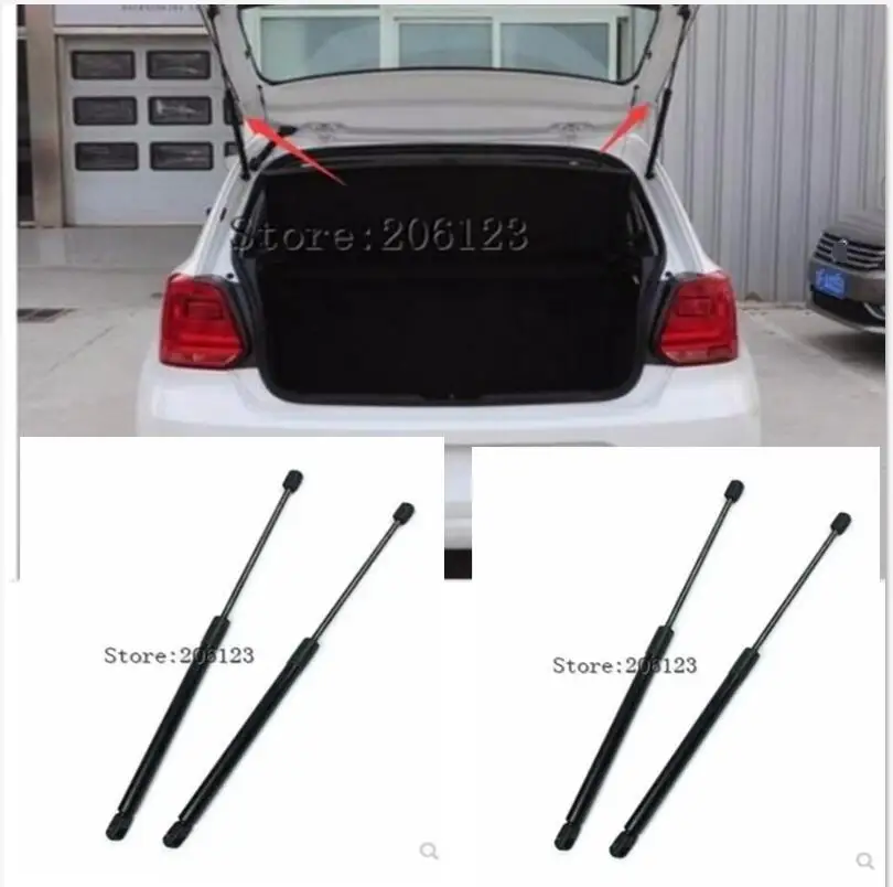 2011 2012 2013 2014 2015 2016 2017 for  VW polo  2pcs Auto Tailgate Boot Ascensor de apoyo Gas Struts Spring