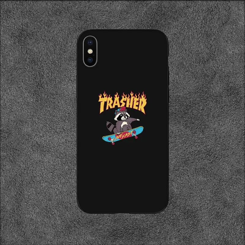 Funny Ins Fire Letter Trasher Phone Case For iPhone 11 12 Mini 13 14 Pro XS Max X 8 7 6s Plus SE XR Shell