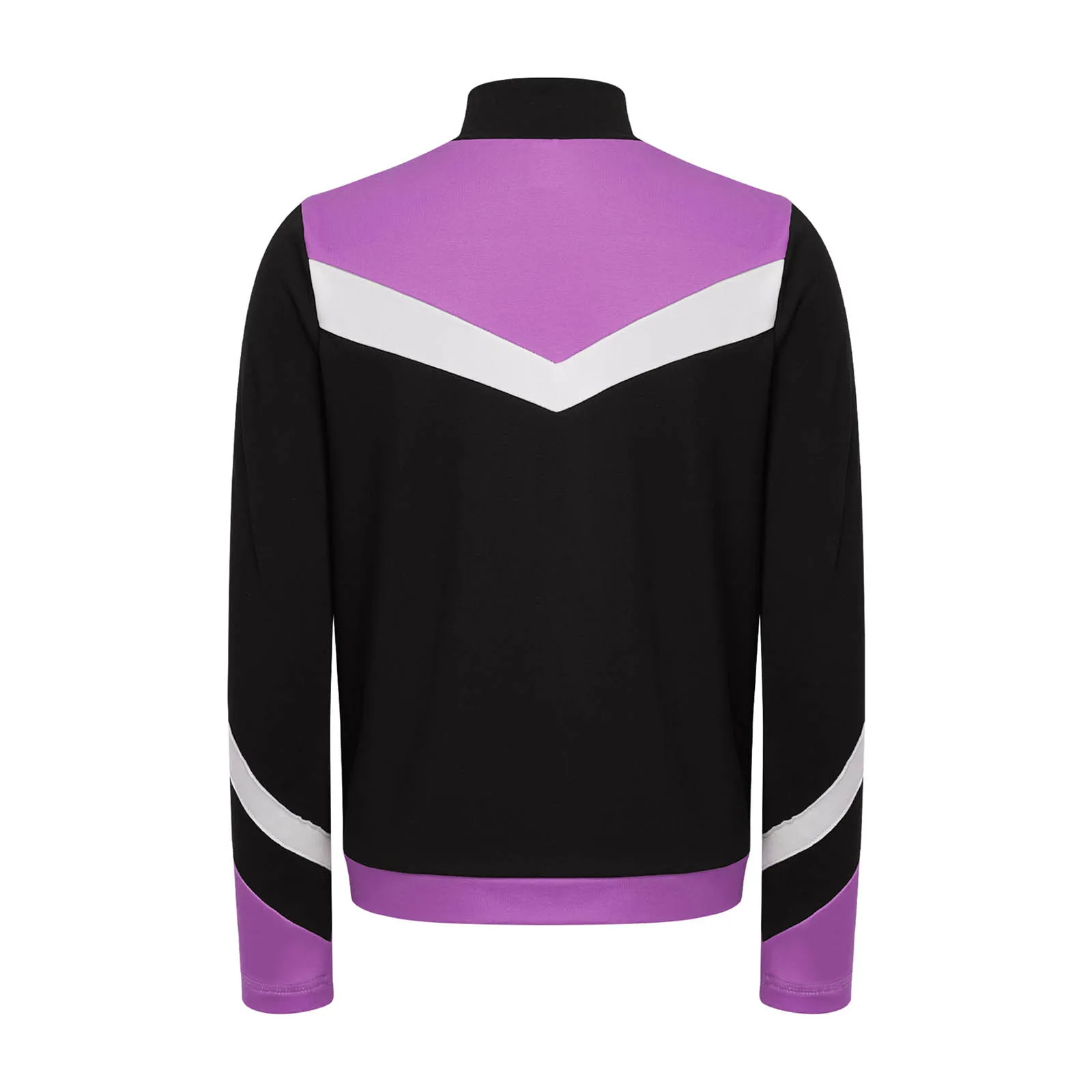 Boys Figure Skating Training Performance Costume Kids Long Sleeve Fleece Lining Rhinestone Snowflake Jacket for Dance Gymnastics