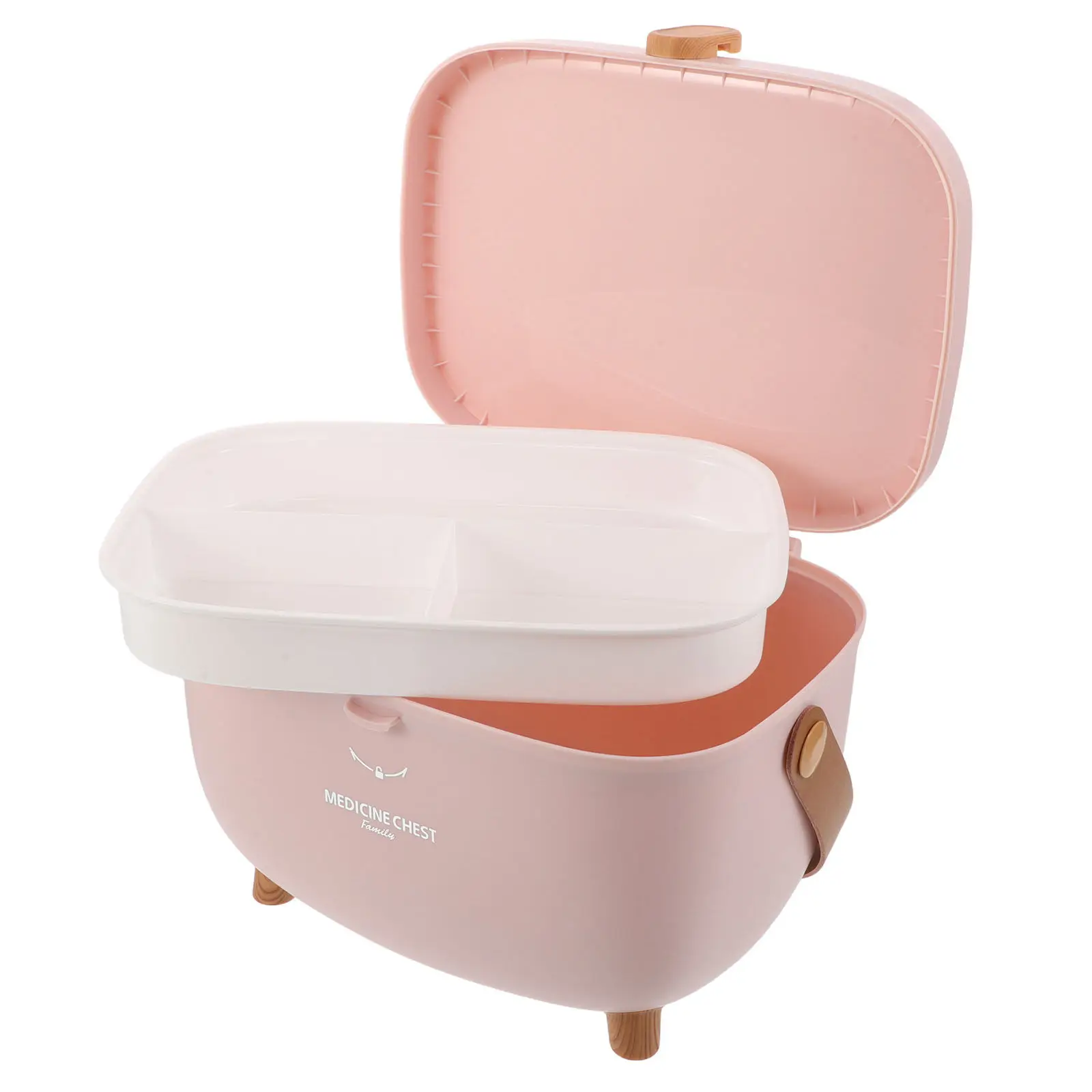Waterproof Double-Layer Medicine Storage Box Portable with Smooth Edges Lidded Design for Medications Cosmetics Craft Supplies