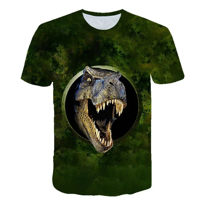 Summer New Hot Jurassic Park 3D Printed T-Shirt Fashion Casual Fun Tops T-Shirt Oversized Cool Animal Dinosaur T-Shirt