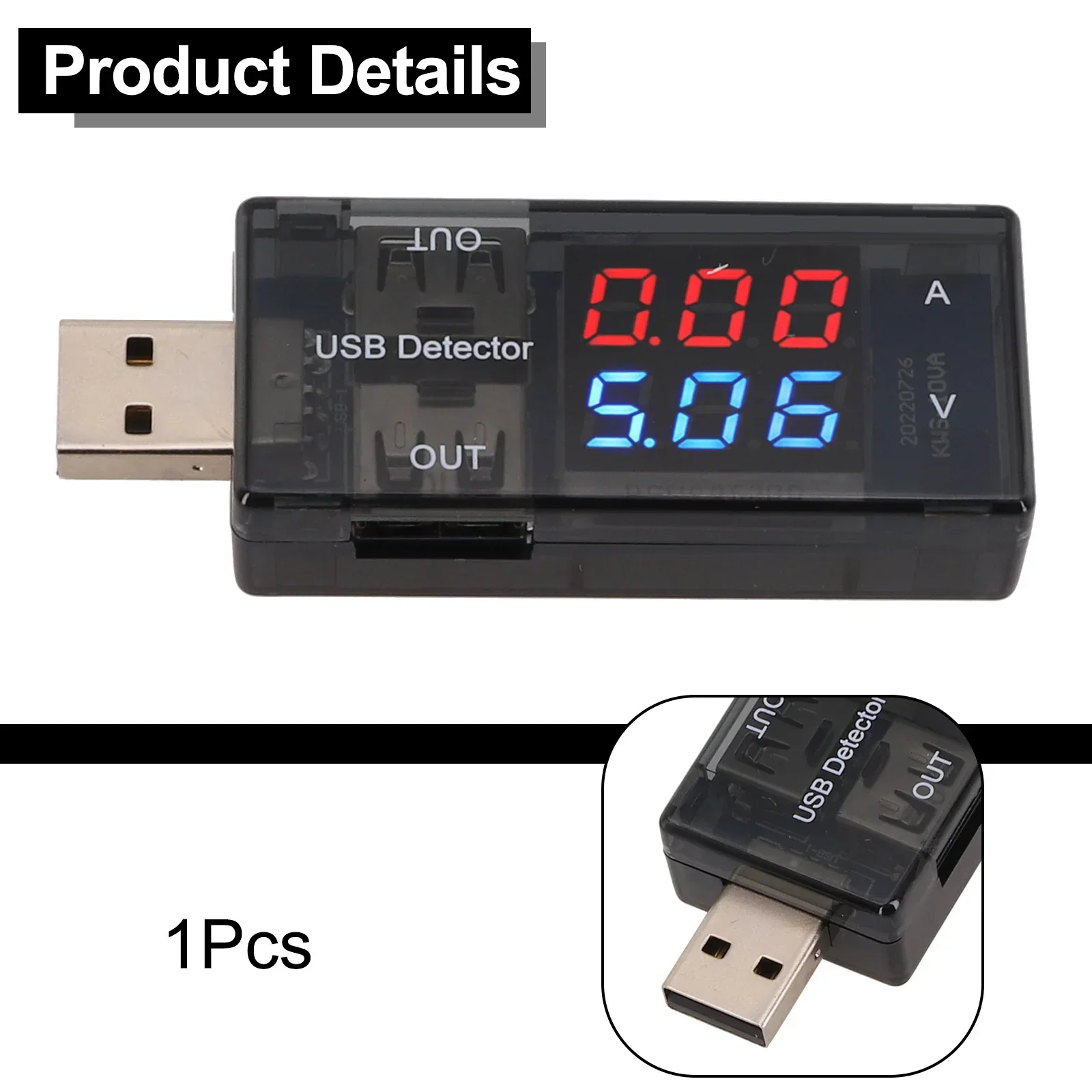 USB Digital Measurement Tool With Dual Display Capacity Table For Battery And Mobile Phone Charging Monitoring